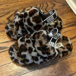 UGG Kids Brown Leopard Slippers
